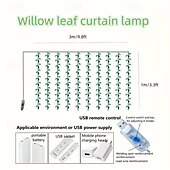 お買い得  USB電源-3m * 1m ストリングライト 100 LED 1個 温白色 マルチカラー ネットホワイト 人工植物ライト 屋内 パーティー USBパワード