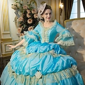 cheap Dresses-Gothic Victorian Vintage Inspired Dress Party Costume Prom Dress Princess Shakespeare Solid Color Ball Gown Fancy Dress Women&#039;s Halloween Carnival Valentine&#039;s Day Party Evening Party Masquerade
