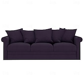 baratos Cobertura de Sofa-Capa de Sofá de Veludo de 3 Lugares Sólida Almofadada