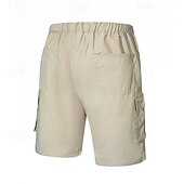baratos Clássico-Homens Shorts táticos Bermuda Cargo Calção Com Cordão Cintura elástica Bolso multi Tecido Vestível Curto Ao ar livre Diário Para Noite Moda Clássico Preto Verde Tropa