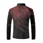 billiga Geometrisk pikétröja för män-Herr Geometrisk Pikétröjor Golftröja Långärmad Polotröjor Skjortor med krage Business Casual Arbetskläder Högtidskläder Festivalkläder Knappar 3D-utskrift Höst vinter Vit Vin Blå
