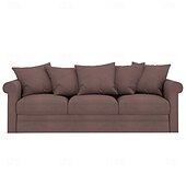 baratos Cobertura de Sofa-Capa de Sofá de Veludo de 3 Lugares Sólida Almofadada