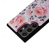 economico Cover Samsung-telefono Custodia Per Samsung Galaxy S24 S23 S22 S21 Ultra Plus S21 FE S25 Ultra Per retro Supporto a molla Slot per schede Resistente agli urti Fiore Floreale TPU PC