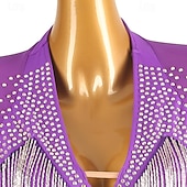olcso Latin tánc ruházat-Latin tánc Ruha Kristályok / Strasszok Női Teljesítmény Hétköznapi viselet Hosszú ujj Spandex