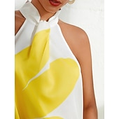 Χαμηλού Κόστους Γραφικό Τανκ-Γυναικεία Φλοράλ Διακοπές Καθημερινά Ρούχα Καθημερινά Αμάνικο Λευκό Άνθινο Στυλ Αμάνικο Λαιμός Καλοκαίρι