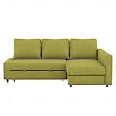 baratos Cobertura de Sofa-Capa de Sofá em Linho com Armazenamento Cor Sólida Capas Acolchoadas em Algodão e Linho