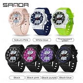 cheap Digital Watches-SANDA Men Digital Watch Fashion Casual Business Wristwatch Luminous Stopwatch Countdown Calendar TPU Watch