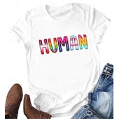 ieftine Mândrie-Tricou Cămăși Pride Curcubeu Uman Casual Stil de strada Tricou lesbiană pentru Pentru femei Adulți Ștanțare la cald pentru Halloween Carnaval Mascaradă Parada Mândriei Luna Mândriei