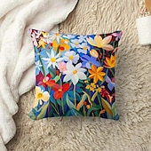 baratos estilo floral e plantas-1 pçs Veludo Cobertura de Almofada, Imprimir Simples Casual Quadrada Tradicional Clássico