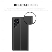 economico Cover Samsung-Custodia per telefono per Samsung Galaxy S24 S23 S22 S21 Ultra Plus A72 S25 Ultra Custodia a corpo intero Auto Sleep  Wake Up Flip magnetico con supporto di colore solido TPU PU