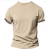  男性用 アフリカの模様 Tシャツ ヘンリーシャツ 半袖 3Dプリント デザイナー エスニック カジュアル 日常 夏 ブルー カーキ色 Ｖネック ヘンリー ヘンリーTシャツ