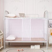 cheap Bed Canopies &amp; Drapes-Mosquito Net Density Strap Student Dorm Mosquito Net Solid Color White Courtyard Wedding Mosquito Netting Include Pair of Rope Mosquito Prevention Hooks Mosquito Netting