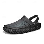 economico Sandali casual-sandali da uomo beige slip-on con tomaia in mesh, cinturino regolabile e suola comoda - ideali per abbigliamento casual, attività all&#039;aperto ed estive