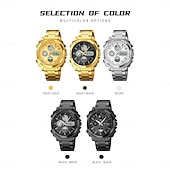 abordables Relojes digitales-Reloj Electrónico LED de Acero Inoxidable Completo para Hombre SKMEI Lujo de Doble Hora Cronógrafo Digital Reloj Deportivo Impermeable