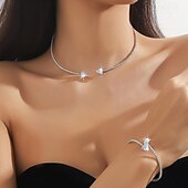 ieftine Seturi de Bijuterii-Seturi de bijuterii 2 buc Aliaj Coliere Brățări Pentru femei Elegant Epocă Modă Geometric Geometric Shape Set de bijuterii Pentru Nuntă Petrecere Aniversare