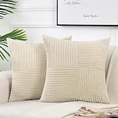 economico Tendenze cuscini-morbidi cuscini decorativi in velluto a coste a punto croce con decorazioni rustiche bohémien, morbide custodie quadrate per divano letto