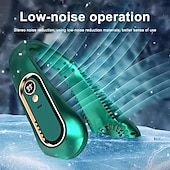olcso Ventilátorok-Digitális Kijelzőjű Nyak Ventilátor – Hordozható 5-sebességű USB Újratölthető Légkondicionáló Kültéri Használatra