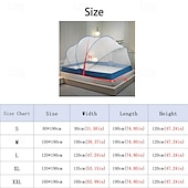 abordables Ciels de lit et rideaux-Moustiquaire pliable de 47 pouces de hauteur, filets ménagers ouverts et fermés en une seconde, moustiquaire grand espace pour dormir au lit avec installation gratuite