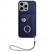 cheap iPhone Cases-Phone Case For iPhone 16 iPhone 15 Pro Max Plus iPhone 14 13 12 11 Pro Max Plus Mini SE Back Cover with Stand Holder with Wrist Strap Card Slot Retro TPU PU Leather