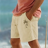 cheap Holiday-Men&#039;s Graphic Coconut Tree Shorts Summer Shorts Beach Shorts Mid Waist Streetwear Hawaiian Designer Casual Daily Holiday Drawstring Elastic Waist 3D Print Designer Clothing Apparel