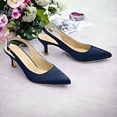 abordables Officiel-Escarpins violets à bride arrière et bout pointu pour femme - chaussures élégantes pour soirées et événements
