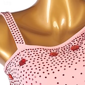 voordelige Schaatsjurken-Kunstschaatsjurk Dames Voor meisjes Schaatsen Jurken Roze Lapwerk Netstof Spandex Hoge Elasticiteit Opleiding Oefenen Professioneel Kunstschaatskleding Klassiek Kristal / Bergkristal Mouwloos