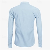 cheap Men&#039;s Non Iron Shirts-Men&#039;s Shirt Dress Shirt Button Up Shirt Plain Wedding Party Black White Pink Navy Blue Long Sleeve Lapel Spring &amp;  Fall Clothing Apparel