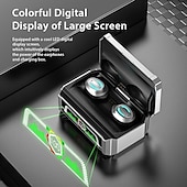 Недорогие Истинные беспроводные наушники (TWS)-9D Стерео Bluetooth гарнитура с атмосферным освещением TWS Беспроводные Bluetooth 5.3 наушники Водонепроницаемые спортивные наушники с сенсорным управлением шумоподавление внутриканальных наушников с