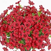 economico Piante e Fiori Artificiali-10 rami di fiori artificiali da esterno eucalipto a sette steli, viole viola, bouquet floreale realistico per centrotavola decorativi e composizioni floreali