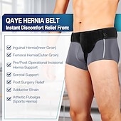 baratos Ligas e Suportes-cinto de hérnia para homens mulheres suporte de hérnia inguinal do lado esquerdo/direito com almofadas de compressão removíveis, preto