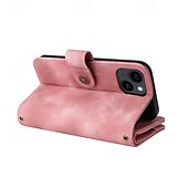 お買い得  iPhone用ケース-電話 ケース 用途 iPhone 15 Pro Max iPhone 14 13 12 11 Pro Max Plus Mini SE ウォレットカードケース ジッパ－ 全身保護 リストストラップ付き レトロ風 TPU PUレザー