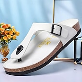 preiswerte Outdoor-Sandalen-Herren Sandalen Hausschuhe &amp; Flip-Flops Flache Sandalen Mikrofaser Atmungsaktiv Komfortabel Rutschfest Halbschuhe Schnalle Weiß Rot Grün