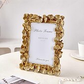 billiga Fotoramar-Vintage guld ginkgoblad filigran fotoram, horisontell &amp;Vertikal display med slumpmässigt instickspapper, elegant heminredning för foton och konstverk