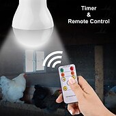 billige Utendørs Vegglamper-oppladbare solcellelyspærer hønsegårdslys med timer led solcellelys for innendørs hjem, hønsehus, utendørs campinglamper for telt, skur natt, nødstrømbrudd og ute