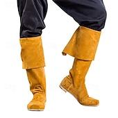 abordables Chaussures-Rétro Vintage Médiéval Renaissance Chaussures Bottes jazz plates Pirate Chevalier Viking Croisé Déguisement Homme Femmes Unisexe Pirate Mascarade Événement / Fête Mascarade Adulte Chaussures