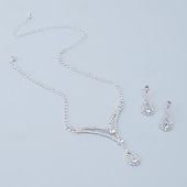 abordables Parures de Bijoux-un parure de bijoux de mariée 1 Alliage Boucles d&#039;oreilles Collier Femmes Luxe Mignon Joie Géométrique Parure de Bijoux Pour Soirée