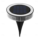 cheap Ground Lights-1PC/4PCS Solar LED Power Disk Light Outdoor 6 leds Waterproof Garden Path Deck Lights Spotlight Buried Solar Led Lamp Garden Yard PathWay Decor