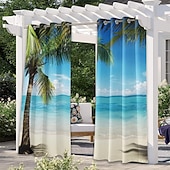 economico Tende impermeabili-tende da esterno tenda impermeabile antivento e resistente alle intemperie per patio, capanna, veranda, pergola e gazebo, telo superiore con occhiello, paesaggio forestale a 2 pannelli