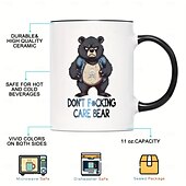 economico Tazze e tazzine-1pc divertente tazza da caffè con orso nero novità tazza da caffè tazza divertente stile coppia tazza da caffè divertente tazza da caffè divertente per gli amici tazza in ceramica da 11 once estate