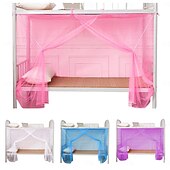 cheap Bed Canopies &amp; Drapes-Mosquito Net Density Strap Student Dorm Mosquito Net Solid Color White Courtyard Wedding Mosquito Netting Include Pair of Rope Mosquito Prevention Hooks Mosquito Netting