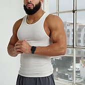 Men's Tank Top Vest Top Undershirt Sleeveless Shirt Sleeveless Crew Neck Spring & Summer Plain Fashion Designer Basic Vacation Street Going out Light Yellow Black White Top Tee for Men 25