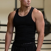 Men's Tank Top Vest Top Undershirt Sleeveless Shirt Sleeveless Crew Neck Spring & Summer Plain Fashion Designer Basic Vacation Street Going out Light Yellow Black White Top Tee for Men 26