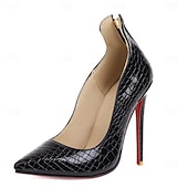 abordables Officiel-Femme Chaussures à Talons Bottes métalliques Saint Valentin Talon Aiguille Bout pointu Mode Cuir microbien Fermeture Argent Noir Blanche