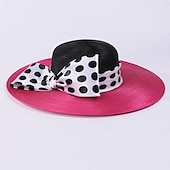 economico Cappelli per feste-Cappelli Fibra Bombetta / Cappello a cloche Cappello a secchiello Cappello di paglia Matrimonio Tè Elegante Matrimonio Con Fiocco Pois Copricapo Copricapo