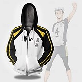 tanie Grafika postaci z kreskówek i filmów-Haikyuu Odzież wierzchnia Powrót do szkoły Rozpinana bluza z kapturem Anime 3D Przednia kieszeń Graficzny Na Dla par Męskie Damskie Dla dorosłych Bal maskowy Powrót do szkoły Druk 3D Sport Codzienne