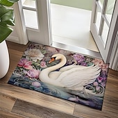 preiswerte Fußmatten-Schwanenblumen Fußmatte Küchenmatte Bodenmatte rutschfester Bereich Teppich Ölfester Teppich Indoor Outdoor Matte Schlafzimmer Dekor Badezimmermatte Eingangsbereich Teppich