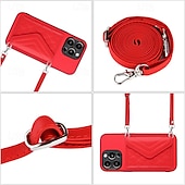 baratos Capas para iPhone-telefone Capinha Para iPhone 16 iPhone 15 Pro Max Plus iPhone 14 13 12 11 Pro Max Plus Mini SE Capa traseira Com Suporte com cordão Slot para cartão Retro TPU Couro PU