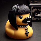 Χαμηλού Κόστους Αγάλματα-duckieville πάπια goth σατανική πάπια, γοτθική πανκ ρητίνη συλλεκτικά ειδώλια πάπιες, χαριτωμένα χειροτεχνήματα με αγάλματα μικρής πάπιας, καινοτόμα διακοσμητικά στολίδια πάπιας σατανά αποκριάτικη διακόσμηση