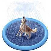 cheap Pet Camping-Splash Sprinkler Pad for Dogs Kids, Non-slip Large Splash Paddling Pool for Kids Inflatable Sprinkler Pad Thickened Water Pad Toys for Dogs Pets Children Yard Garden Party