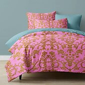 levne Sady přikrývek-3dílná sada ložního prádla ve stylu paisley v květinovém stylu elegantní a měkká sada povlaků na přikrývku s povlaky na polštář, ideální pro přidání nádechu sofistikovanosti a pohodlí do výzdoby vaší ložnice